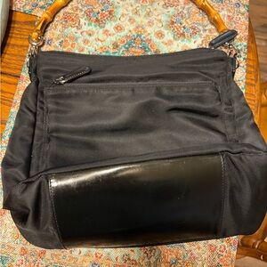 Gucci Black Nylon  Bag with Bamboo Accent